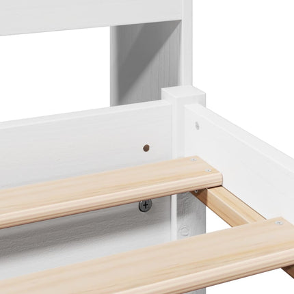 Letto Libreria senza Materasso Bianco 100x200 cm Legno di Pino