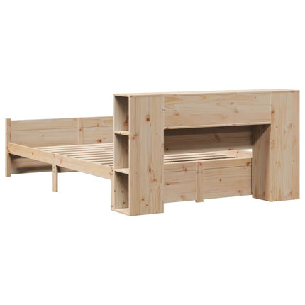 Letto Libreria senza Materasso 140x200 cm in Legno di Pino