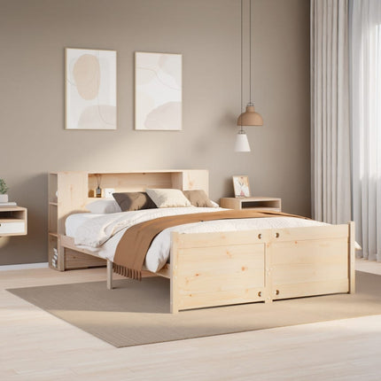 Letto Libreria senza Materasso 140x200 cm in Legno di Pino