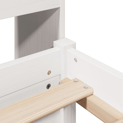 Letto Libreria senza Materasso Bianco 200x200 cm Legno di Pino
