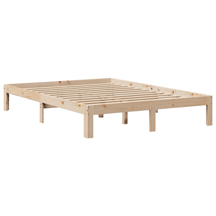 Letto Libreria senza Materasso 140x190 cm in Legno di Pino