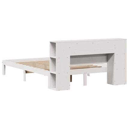 Letto Libreria senza Materasso Bianco 150x200 cm Legno di Pino