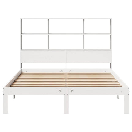 Letto Libreria senza Materasso Bianco 140x190 cm Legno di Pino