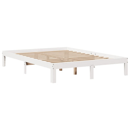 Letto Libreria senza Materasso Bianco 140x190 cm Legno di Pino
