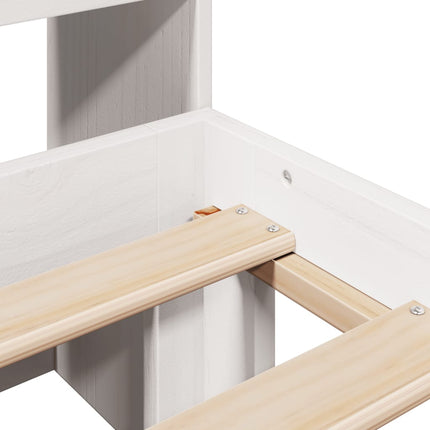 Letto Libreria senza Materasso Bianco 200x200 cm Legno di Pino