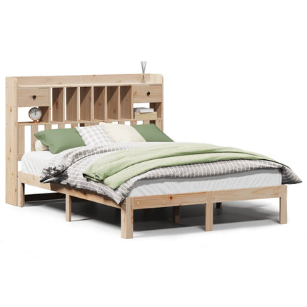 Letto Libreria senza Materasso 135x190 cm in Legno di Pino