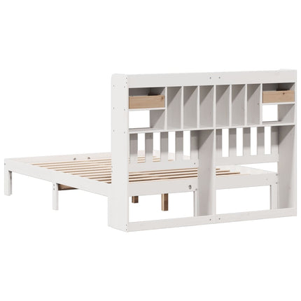 Letto Libreria senza Materasso Bianco 135x190 cm Legno di Pino