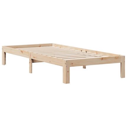 Letto Libreria senza Materasso 90x200 cm Legno Massello Pino