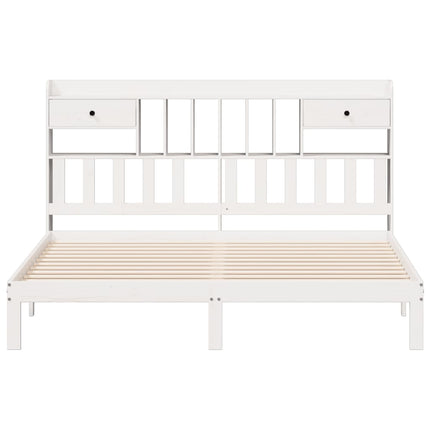Letto Libreria senza Materasso Bianco 200x200 cm Legno di Pino
