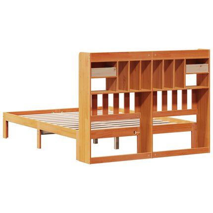 Letto Libreria senza Materasso Marrone Cera 120x190 cm in Pino