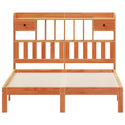 Letto Libreria senza Materasso Marrone Cera 120x200 cm in Pino