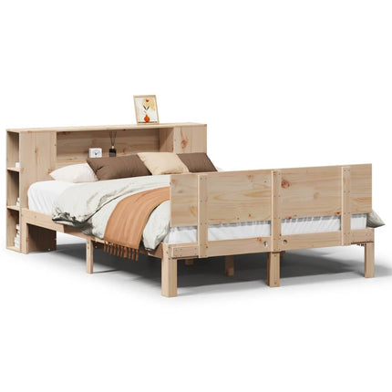 Letto Libreria senza Materasso 140x200 cm in Legno di Pino