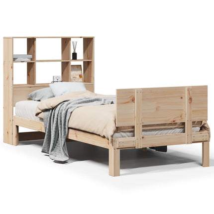 Giroletto con Libreria senza Materasso 75x190 cm in Legno Pino