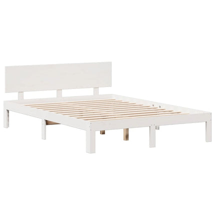 Letto Libreria senza Materasso Bianco 160x200 cm Legno di Pino