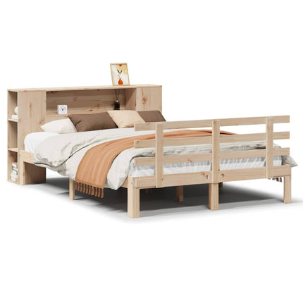Letto Libreria senza Materasso 140x190 cm in Legno di Pino