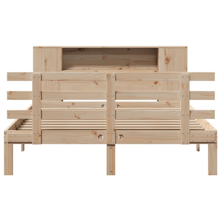 Letto Libreria senza Materasso 140x190 cm in Legno di Pino