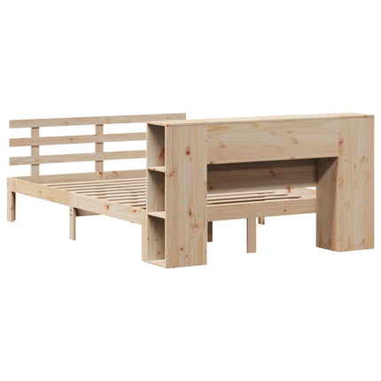 Letto Libreria senza Materasso 140x190 cm in Legno di Pino