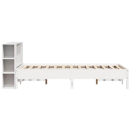 Letto Libreria senza Materasso Bianco 135x190 cm Legno di Pino