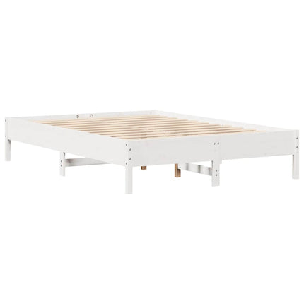 Letto Libreria senza Materasso Bianco 135x190 cm Legno di Pino