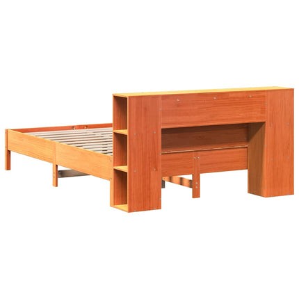 Letto Libreria senza Materasso Marrone Cera 120x190 cm in Pino