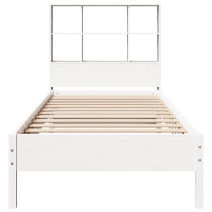 Letto Libreria senza Materasso Bianco 100x200 cm Legno di Pino