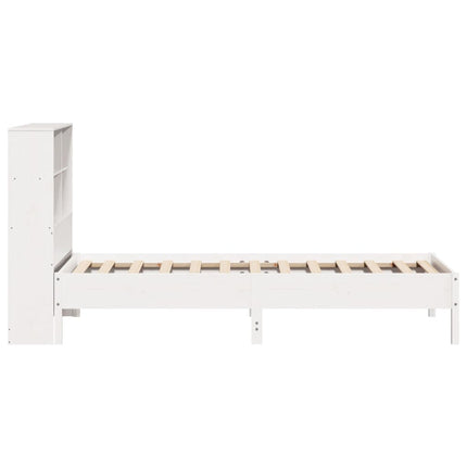 Letto Libreria senza Materasso Bianco 100x200 cm Legno di Pino