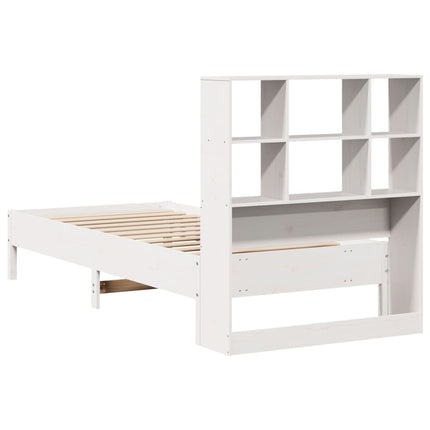 Letto Libreria senza Materasso Bianco 100x200 cm Legno di Pino
