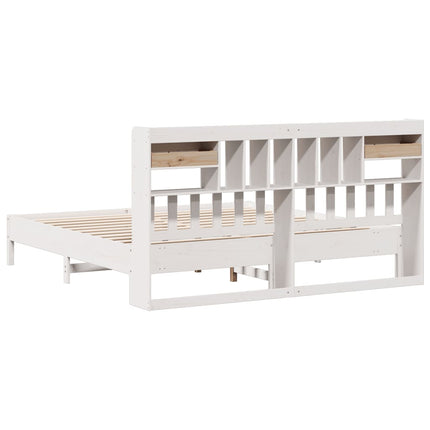 Letto Libreria senza Materasso Bianco 200x200 cm Legno di Pino