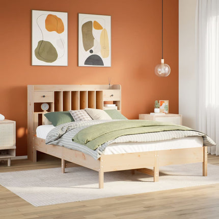 Letto Libreria senza Materasso 160x200 cm in Legno di Pino