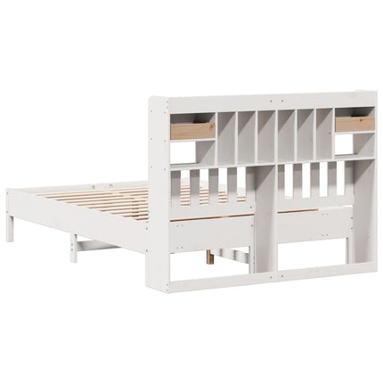Letto Libreria senza Materasso Bianco 160x200 cm Legno di Pino