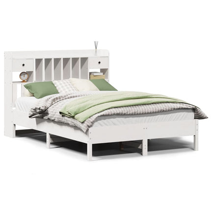 Letto Libreria senza Materasso Bianco 140x200 cm Legno di Pino
