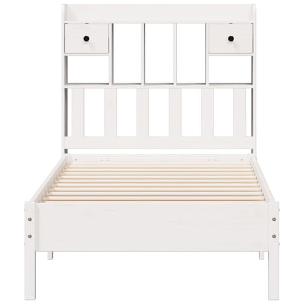 Letto Libreria senza Materasso Bianco 100x200 cm Legno di Pino