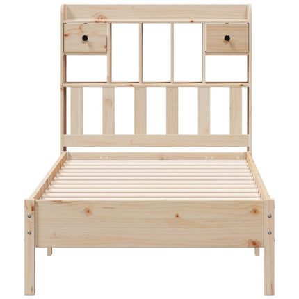 Letto Libreria senza Materasso 90x200 cm Legno Massello Pino
