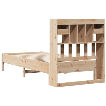 Letto Libreria senza Materasso 90x200 cm Legno Massello Pino