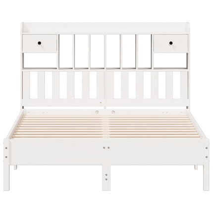 Letto Libreria senza Materasso Bianco 140x190 cm Legno di Pino