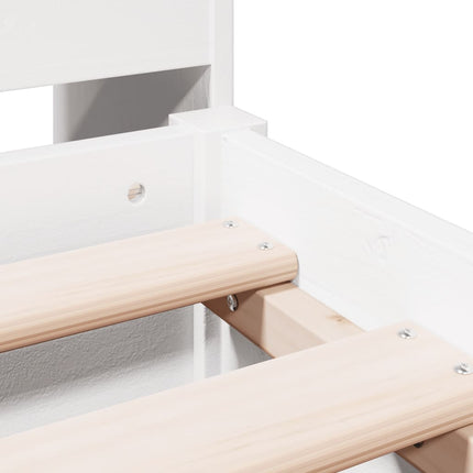 Letto Libreria senza Materasso Bianco 140x190 cm Legno di Pino