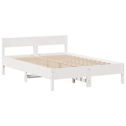Letto Libreria senza Materasso Bianco 135x190 cm Legno di Pino