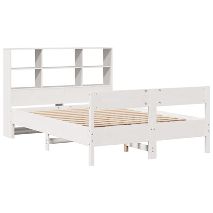 Letto Libreria senza Materasso Bianco 150x200 cm Legno di Pino
