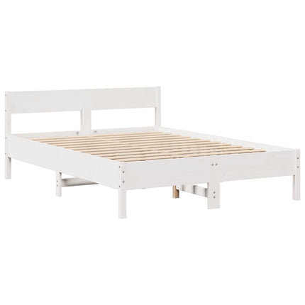 Letto Libreria senza Materasso Bianco 150x200 cm Legno di Pino