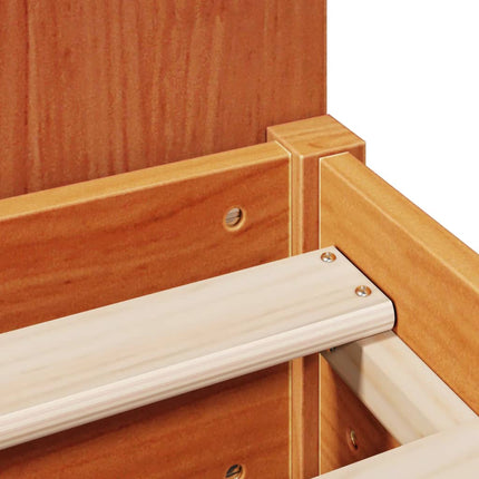 Letto Libreria senza Materasso Marrone Cera 150x200 cm in Pino