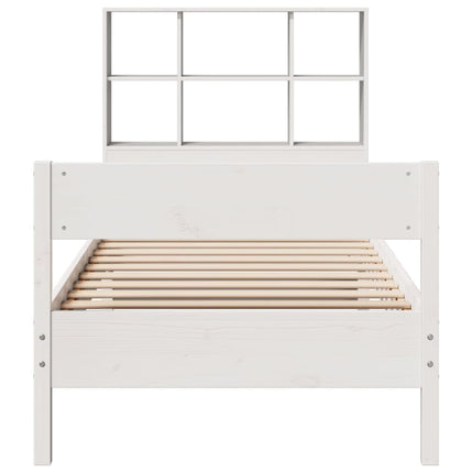 Letto Libreria senza Materasso Bianco 100x200 cm Legno di Pino