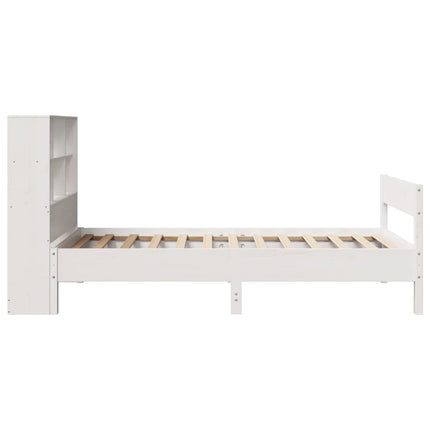 Letto Libreria senza Materasso Bianco 100x200 cm Legno di Pino