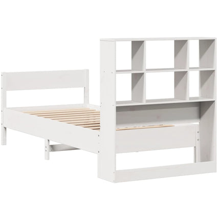 Letto Libreria senza Materasso Bianco 100x200 cm Legno di Pino