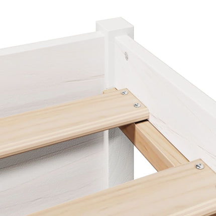 Letto Libreria senza Materasso Bianco 100x200 cm Legno di Pino