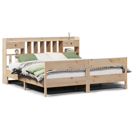 Letto Libreria senza Materasso 200x200 cm in Legno di Pino