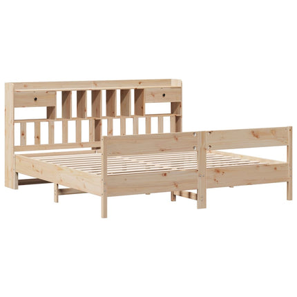 Letto Libreria senza Materasso 200x200 cm in Legno di Pino