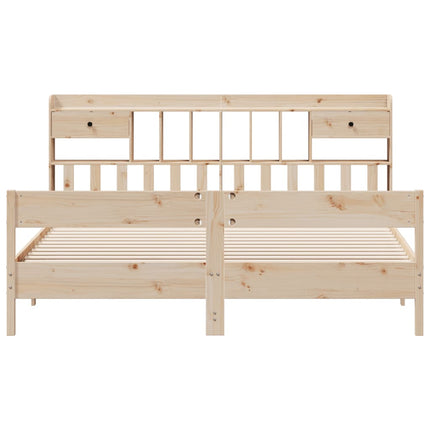 Letto Libreria senza Materasso 200x200 cm in Legno di Pino