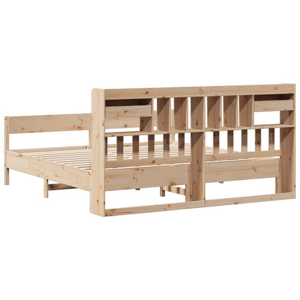 Letto Libreria senza Materasso 200x200 cm in Legno di Pino