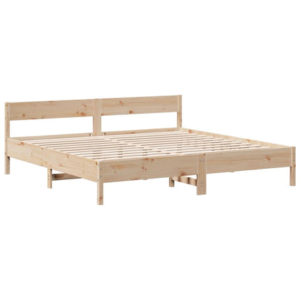 Letto Libreria senza Materasso 200x200 cm in Legno di Pino