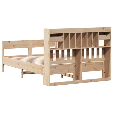 Letto Libreria senza Materasso 140x200 cm in Legno di Pino